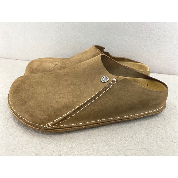 Birkenstock Lutry Clogs Mens 10 Brown Suede Leather Slip On Shoes Tobacco Mules main image 7